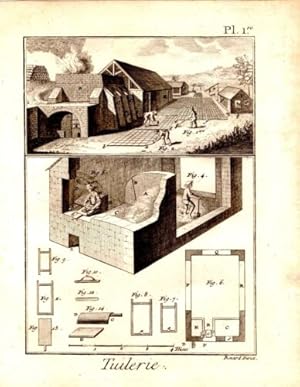 GRAVURE 18ème d' EPOQUE ARCHITECTURE TUILERIE PLANCHE 1ERE