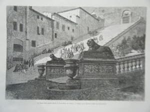 Seller image for GRAVURE SUR BOIS 1867 SCALA COELI GRANDS DEGRES SAINTE MARIE DU CAPITOLE ITALIE for sale by arobase livres