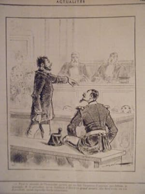 GRAVURE SUR BOIS DE DRANER 19ème JUSTICE LES JUGES SECURITE HONORABLE SOCIETE