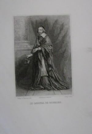 GRAVURE SUR ACIER 19ème CARDINAL DE RICHELIEU