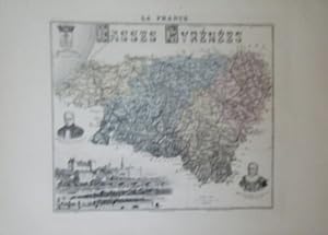 CARTE MIGEON IMPRIMEE EN COULEUR 19ème DEPARTEMENT PYRENEES ATLANTIQUES