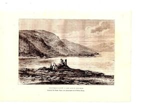 GRAVURE SUR BOIS 19ème EILAN DONAN CASTLE LUCH ALSH ET LOCH DUICH ANGLETERRE