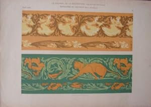 PLANCHE TIREE JOURNAL DECORATION VERS 1900 BORDURES AU POCHOIR PAR A. ROUBILLE