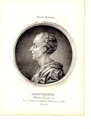 LITHOGRAPHIE 19è GUIENNE HISTORIQUE MONTESQUIEU NE CHATEAU DE LABREDE GIRONDE