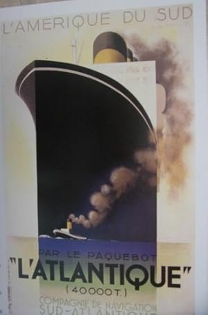 TIRAGE 20ème AFFICHE PUBLICITE AMERIQUE DU SUD PAR LE PAQUEBOT L' ATLANTIQUE