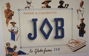 COMPOSITION COULEUR 20ème PUBLICITE PAPIER A CIGARETTES JOG LE GLOBE FUME JOB