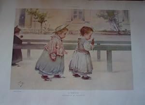 PLANCHE COULEUR ILLUSTRATION 1905 D'APRES AQUARELLE GEOFFROY ENFANTINA L' ENVIE