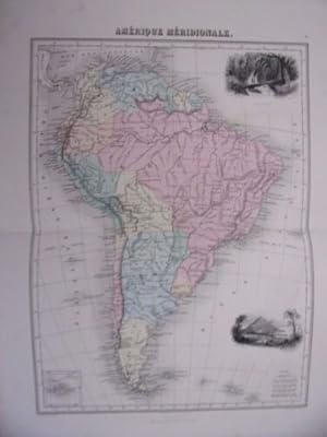 GRAVURE COULEUR ATLAS MIGEON 1873 CARTE AMERIQUE MERIDIONALE