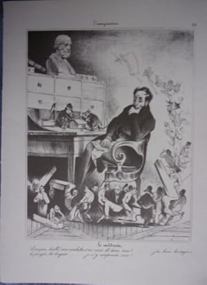 RETIRAGE D' APRES LITHOGRAPHIE DAUMIER GENS MEDECINE L' IMAGINATION LE MEDECIN