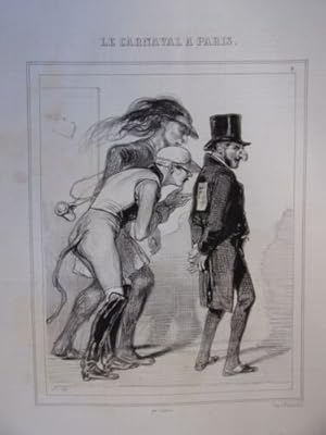 LITHOGRAPHIE DE GAVARNI 19è TIREE DE LA CARICATURE MONSIEUR AVEC LES AVANTAGES