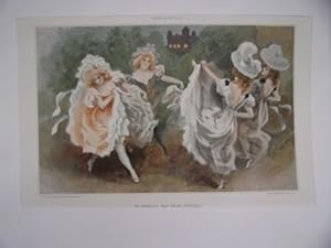 PLANCHE COULEUR D'APRES TABLEAU FERDINAND BAC DE 1896 QUADRILLE DES DEMI VIERGES