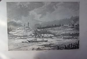 GRAVURE SUR BOIS 19ème VUE DE BEREZOV RUSSIE