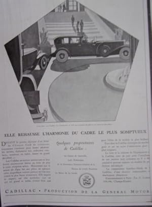 PLANCHE 20ème PUBLICITE AUTOMOBILE CADILLAC PRODUCTION GENERAL MOTOR