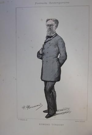 LITHOGRAPHIE PAR RENOUARD 1887 EDMOND TURQUET HOMME POLITIQUE FRANCAIS MAGISTRAT