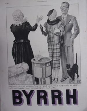 COMPOSITION 1936 PUBLICITE BYRRH MINE SUPERBE