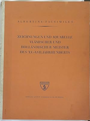 Bild des Verkufers fr Zeichnungen und Aquarelle vlmischer und hollndischer Meister des XV.-XVII. Jahrhunderts. Albertina-Facsimiles. Wien, Verlag Anton Schroll ca 1920. Gro-Folio. 2 Blatt und 25 farbige Lichtdrucktafeln unter Passepartout. Orig.-Halbpergamentmappe. zum Verkauf von Antiquariat Schmidt & Gnther