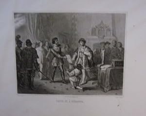 GRAVURE SUR ACIER 19ème LOUIS XI A PERONNE