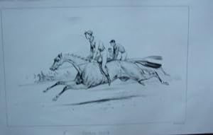 LITHOGRAPHIE DE VICTOR ADAN 1856 CHEVAUX COURSE PLATE