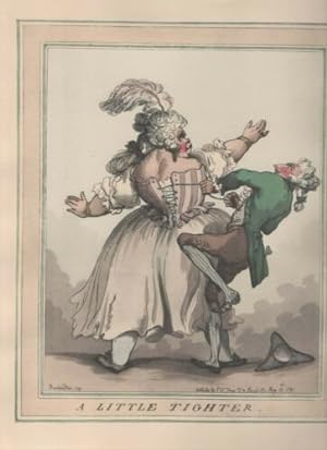 TIRAGE COULEUR 20ème d' apres dessin ROWLANDSON 1791 LITTLE TIGHTER CORSET SERRE