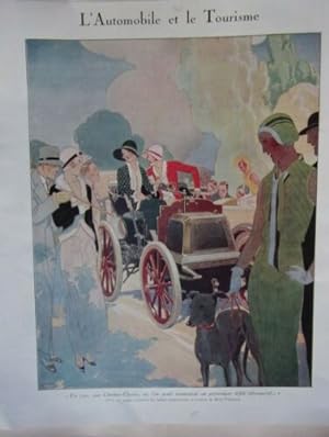 PAGE ILLUSTRATION 1930 AUTOMOBILE ET LE TOURISME UN JOUR SUR LES CHAMPS ELYSEES