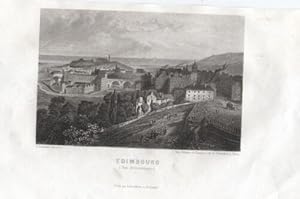 GRAVURE SUR ACIER 19ème EDIMBOURG ECOSSE