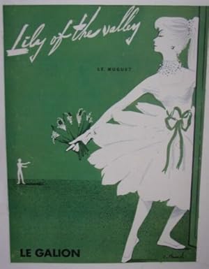 PLANCHE COULEUR 1957 SIGNE MAUREL PUBLICITE PARFUM LE GALION LE MUGUET LILY