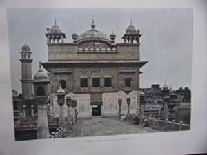 PLANCHE COULEUR VERS 1890 AMISTIR FACADE DU TEMPLE D' OR INDE