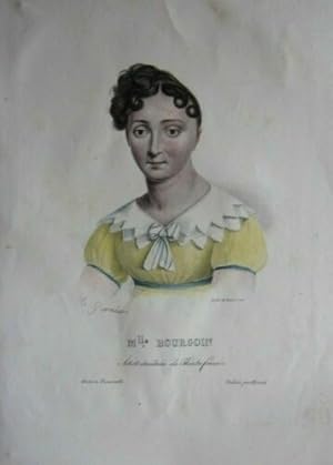 LITHOGRAPHIE DE DUCARMES 1820 MLLE BOURGOIN ARTISTE SOCIETAIRE THEATRE FRANCAIS