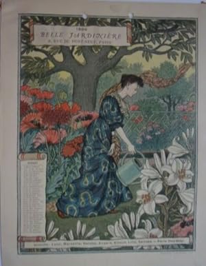 LITHOGRAPHIE DE GRASSET BELLE JARDINIERE JUILLET 1896 ETE