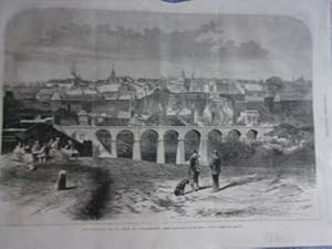 GRAVURE SUR BOIS 19ème VUE GENERALE DE LA VILLE DE LUXEMBOURG