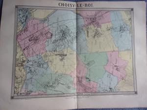 CARTE TOPOGRAPHIQUE DESSINEE ET GRAVEE PAR EHRARD VERS 1860 CHOISY LE ROI