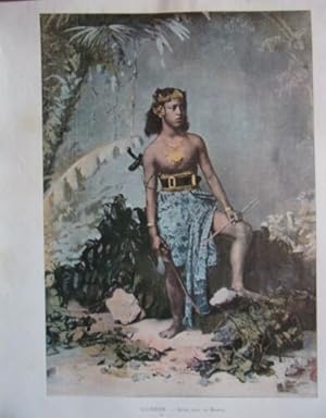 PLANCHE COULEUR 1891 JEUNE FILLE DE SAMOA