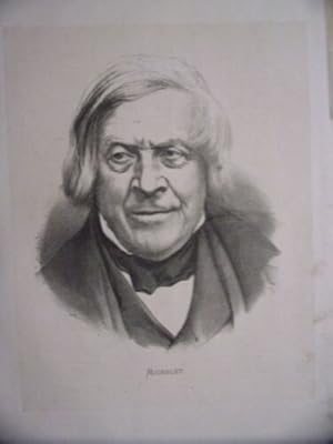 GRAVURE VERS 1880 PORTRAIT de JULES MICHELET HISTORIEN ANTICLERICAL