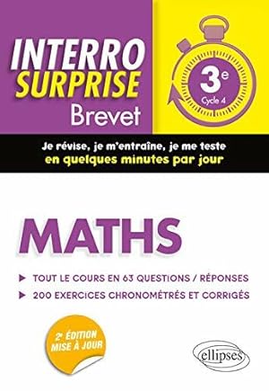 Bild des Verkufers fr Maths 3e - Tout le cours en 63 questions/rponses et 200 exercices chronomtrs et corrigs - 2e dition mise  jour zum Verkauf von Dmons et Merveilles