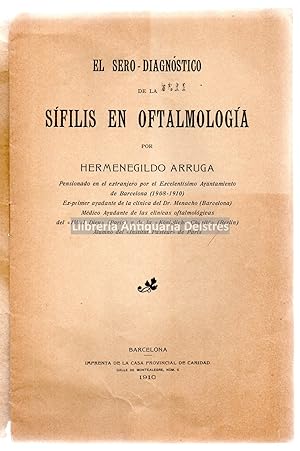 Imagen del vendedor de El Sero-diagnstico de la sfilis en oftalmologa. a la venta por Llibreria Antiquria Delstres