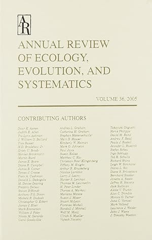 Imagen del vendedor de Annual Review of Ecology, Evolution, and Systematics 2005 a la venta por -OnTimeBooks-