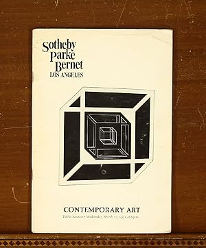 Sotheby Parke Bernet Auction Catalog: Contemporary Art. Los Angeles, March 17, 1971