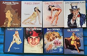 PIN-UP BOOKLETS; ELVGREN, DeVORSS, ARMSTRONG, VARGAS, MUCHA, FLAGG, MacPHERSON