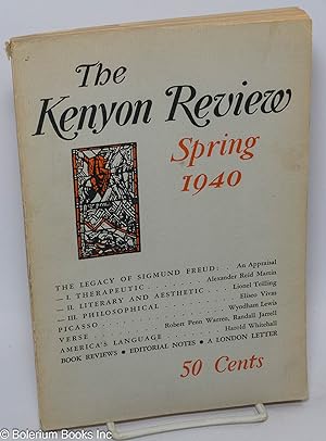 Image du vendeur pour The Kenyon Review: arts & letters; vol. 2, #2, Spring 1940 mis en vente par Bolerium Books Inc.