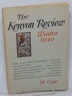 Image du vendeur pour The Kenyon Review: arts & letters; vol. 2, #1, Winter 1940 mis en vente par Bolerium Books Inc.