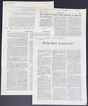 [Four leaflets from the 1954 presidential campaign of anti-Semitic campaigner Agnes Waters]