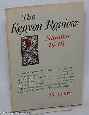 Bild des Verkufers fr The Kenyon Review: arts & letters; vol. 2, #3, Summer 1940 zum Verkauf von Bolerium Books Inc.