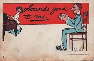 Bild des Verkufers fr pianist postcard: Sounds Good to Me zum Verkauf von Mobyville