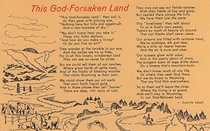 Imagen del vendedor de poetry postcard: This God-Forsaken Land a la venta por Mobyville