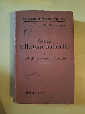 Imagen del vendedor de Cours d'Histoire Naturelle a la venta por Dmons et Merveilles