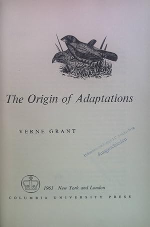 Bild des Verkufers fr The Origin of Adaptations. zum Verkauf von books4less (Versandantiquariat Petra Gros GmbH & Co. KG)