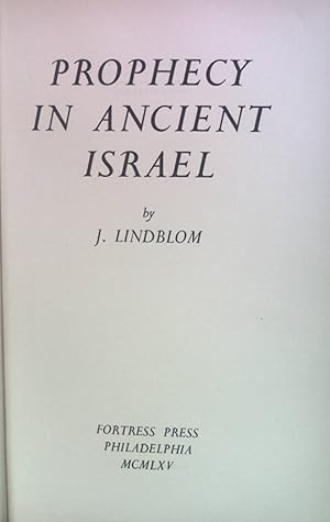 Bild des Verkufers fr Prophecy in Ancient Israel. zum Verkauf von books4less (Versandantiquariat Petra Gros GmbH & Co. KG)