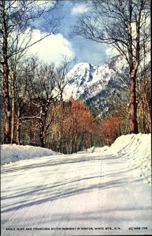 Image du vendeur pour Ansichtskarte / Postkarte Franconia Notch New Hampshire USA, Eagle Cliff im Winter, White Mountains mis en vente par akpool GmbH