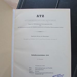 Imagen del vendedor de ATZ - Automobiltechnische Zeitschrift, Jahrgang 61, Nr. 1 bis 12 (12 Zeitschriften) a la venta por Bookstore-Online