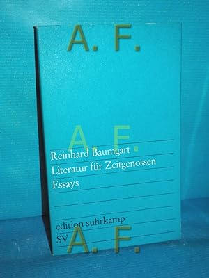Bild des Verkufers fr Literatur fr Zeitgenossen : Essays (edition suhrkamp 186) zum Verkauf von Antiquarische Fundgrube e.U.